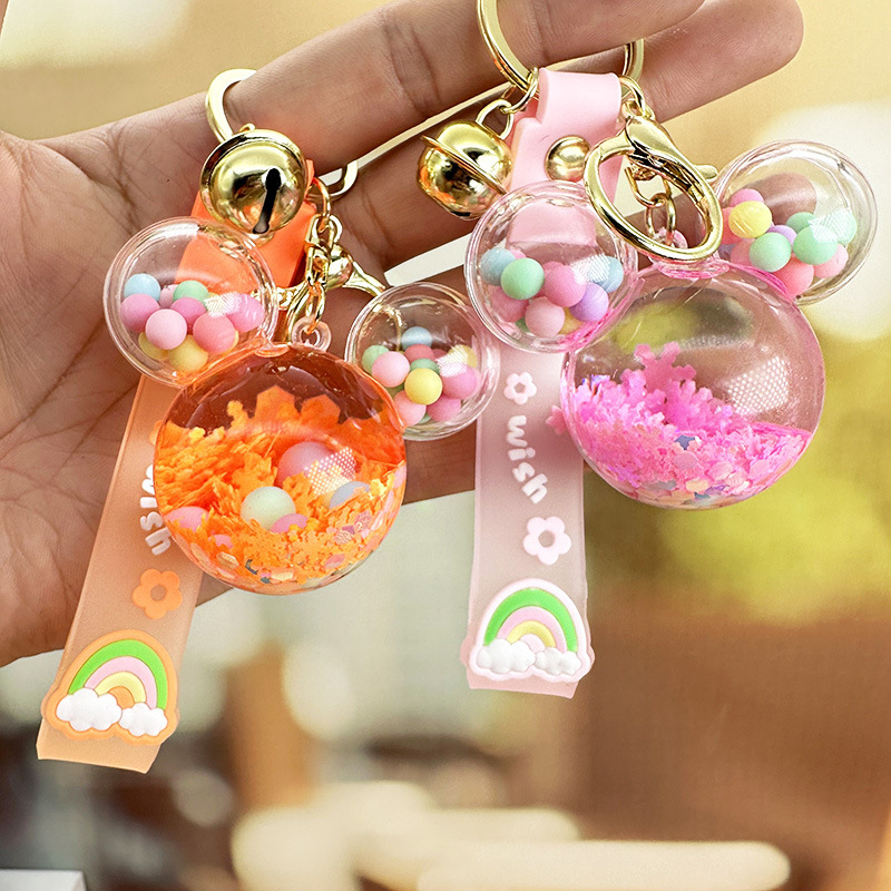 Picture of Internet Celebrant Cartoon Mickey Head Candy quicksand Key Chain Women's Exquisite Cute School Bag Pendant Couple's Bag Key Chain
