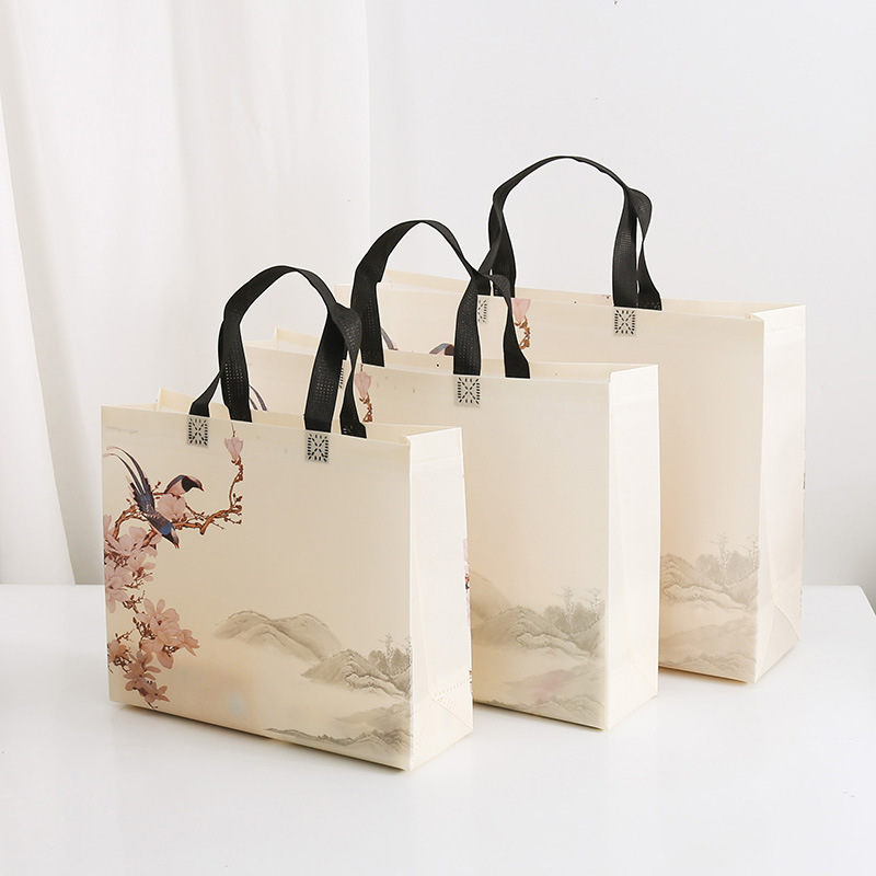 Guofeng Baogui Bird Film-coated Non-woven Handbag Supermarket Environmental Shopping Bag Large Three-dimensional Printing LOGO