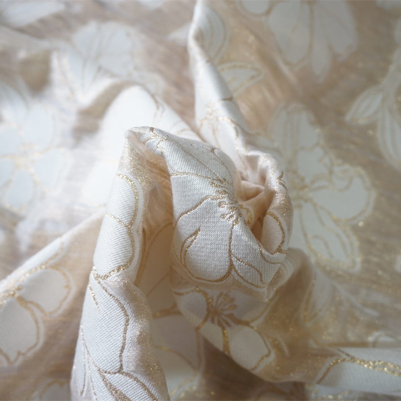 New Chinese Song brocade floral high-end gold silk Tang costume jacquard fabric women's dresses dresses luggage and clothing