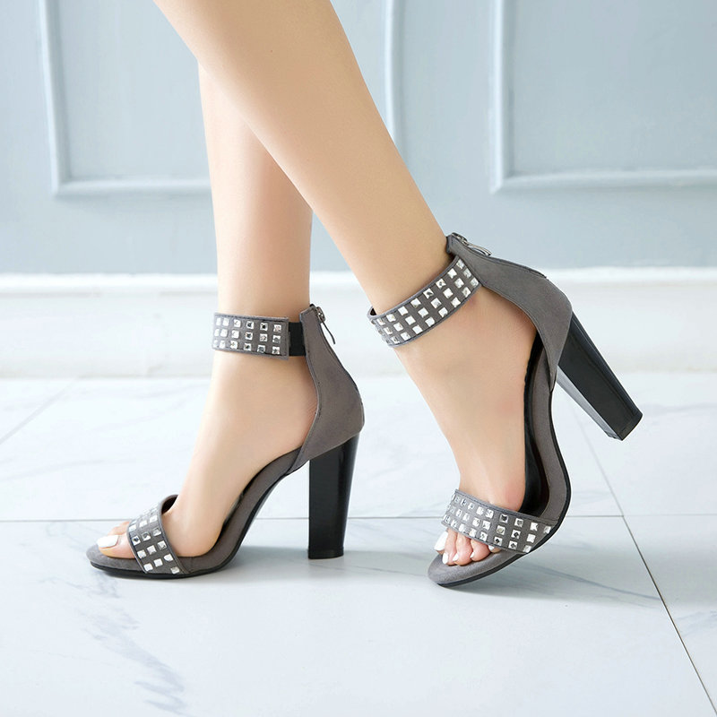Picture of Korean Style Spring and Summer New Rhinestone Decorative High Heels Waterproof Platform with Sexy All-match Open Toe Sandals Women's Shoes