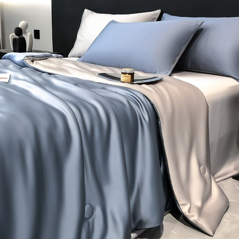 Picture of Class A Lyocell Fiber Tencel Summer Quilt Four-piece Superior Air-conditioning Quilt Summer Cool Quilt Core Machine Washable Thin Quilt