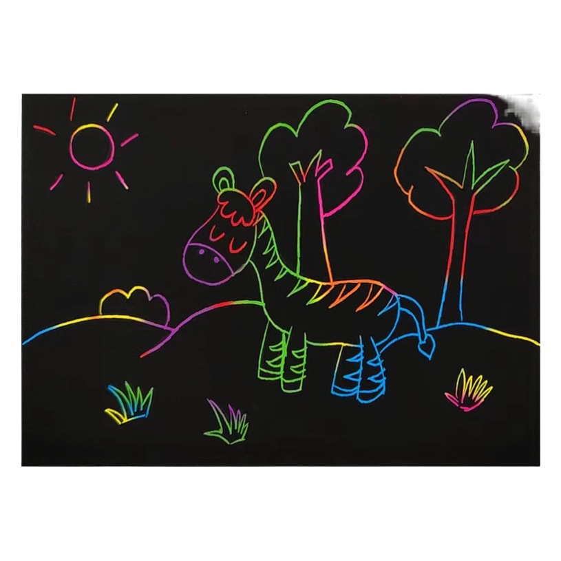 A4 Colorful Scraping Paper Children's DIY Scraping Music Creative Color Scraping Paper 16K 8K Hand Scraping Book