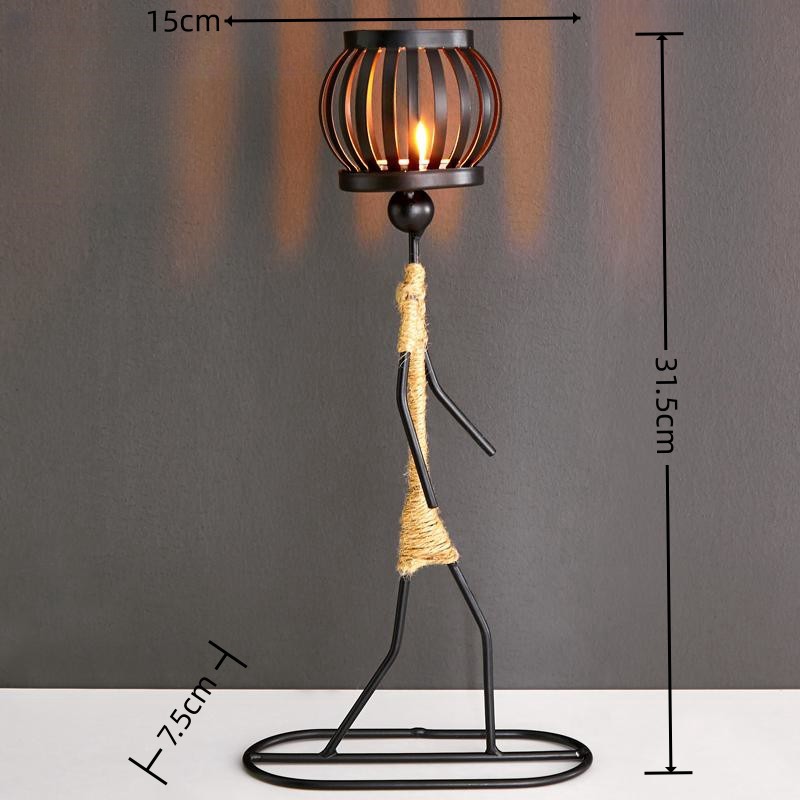 Picture of Cross-border Iron Candlestick Decoration Ornaments European Restaurant Dining Table Atmosphere Lamp Candlestick Home Metal Crafts