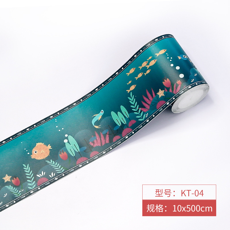 Picture of Bathroom Waistline Stickers Self-Adhesive Waterproof Living Room Bedroom Kitchen Skirting Tile Stickers Pvc Wallpaper Decorative Wall Stickers