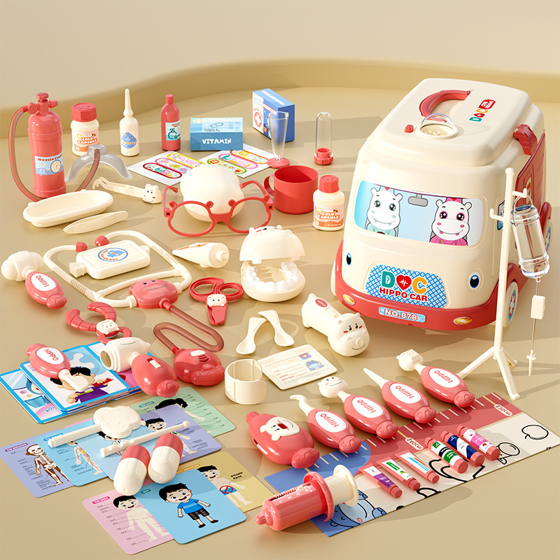 Picture of Children play small doctor toy suit boys and girls simulation play house injection medical kit to see a doctor baby gift