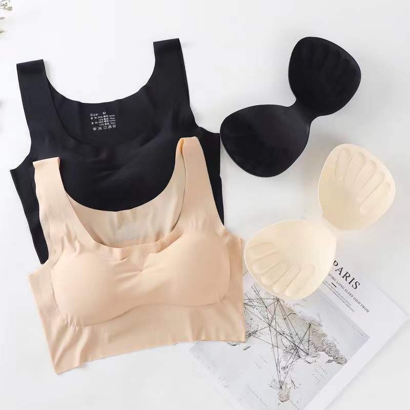 Picture of Hot-selling peace-of-mind vest bra women's wireless bra Ice Silk one-piece seamless women's underwear wholesale