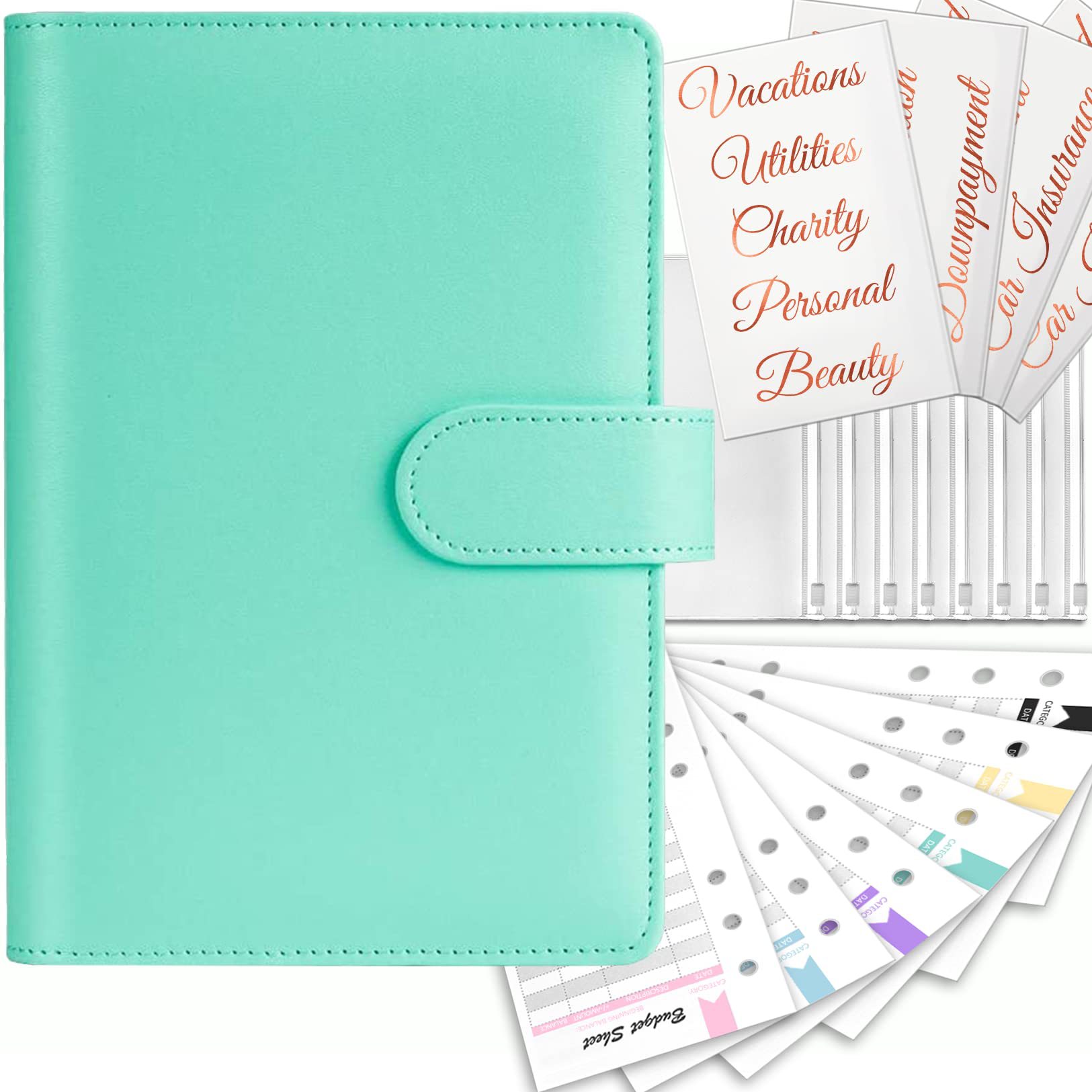 Picture of Cross-border spot explosions macaroon binder laser love hand book PU cash plan budget book.