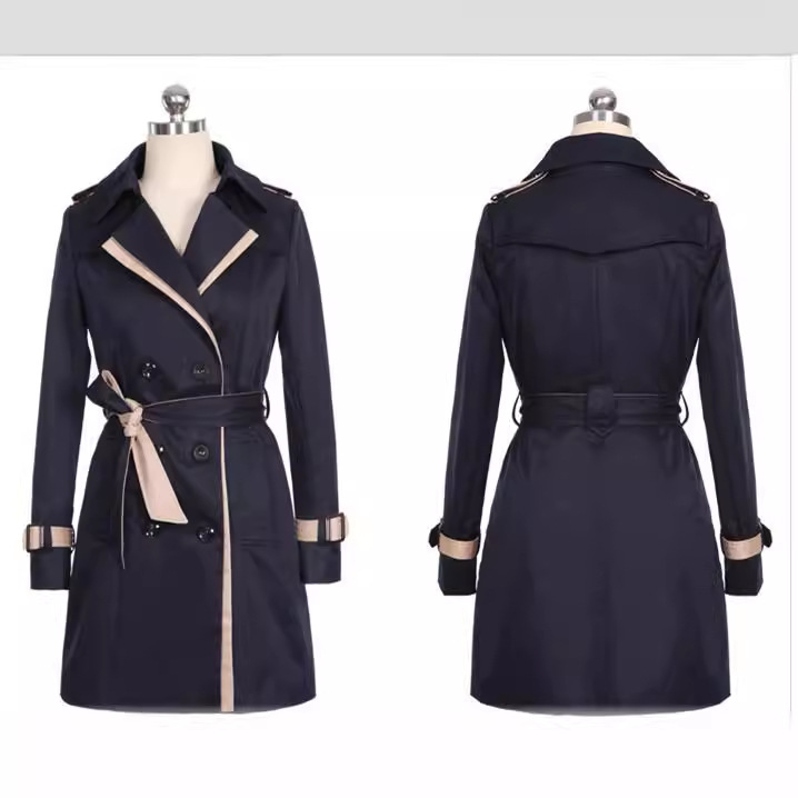 Picture of [Main International] Ladies Fashion Slim Fit Coat Spring and Autumn Color-matching Korean Double-breasted Youth Age-reducing Coat Trendy