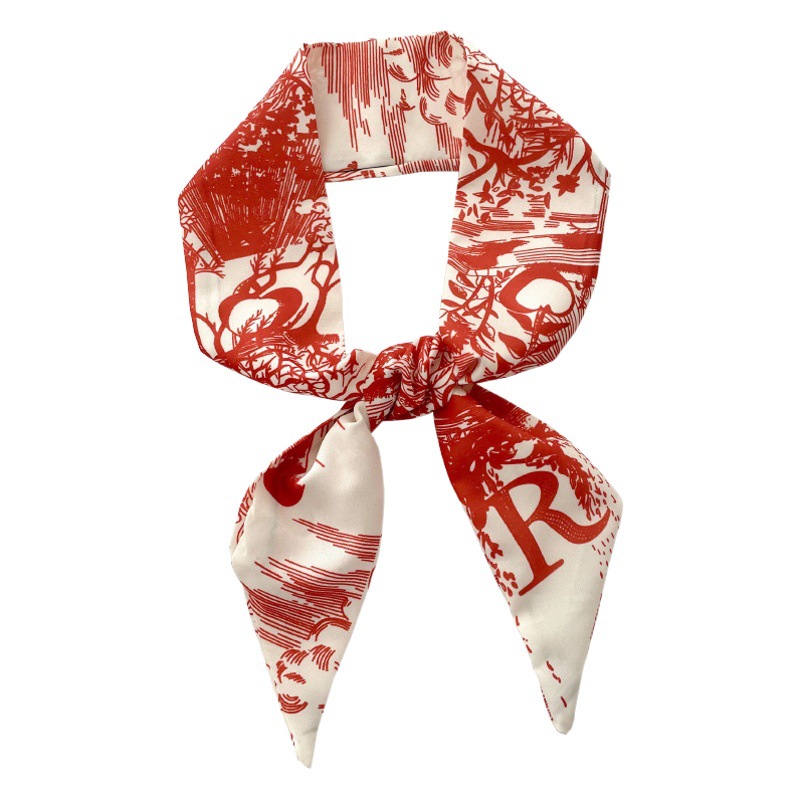 Picture of Korean Style New 26 Letters Thin Narrow Long Small Scarf Tie Bag Accompanying Gift Tie Belt Hair Belt Small Scarf