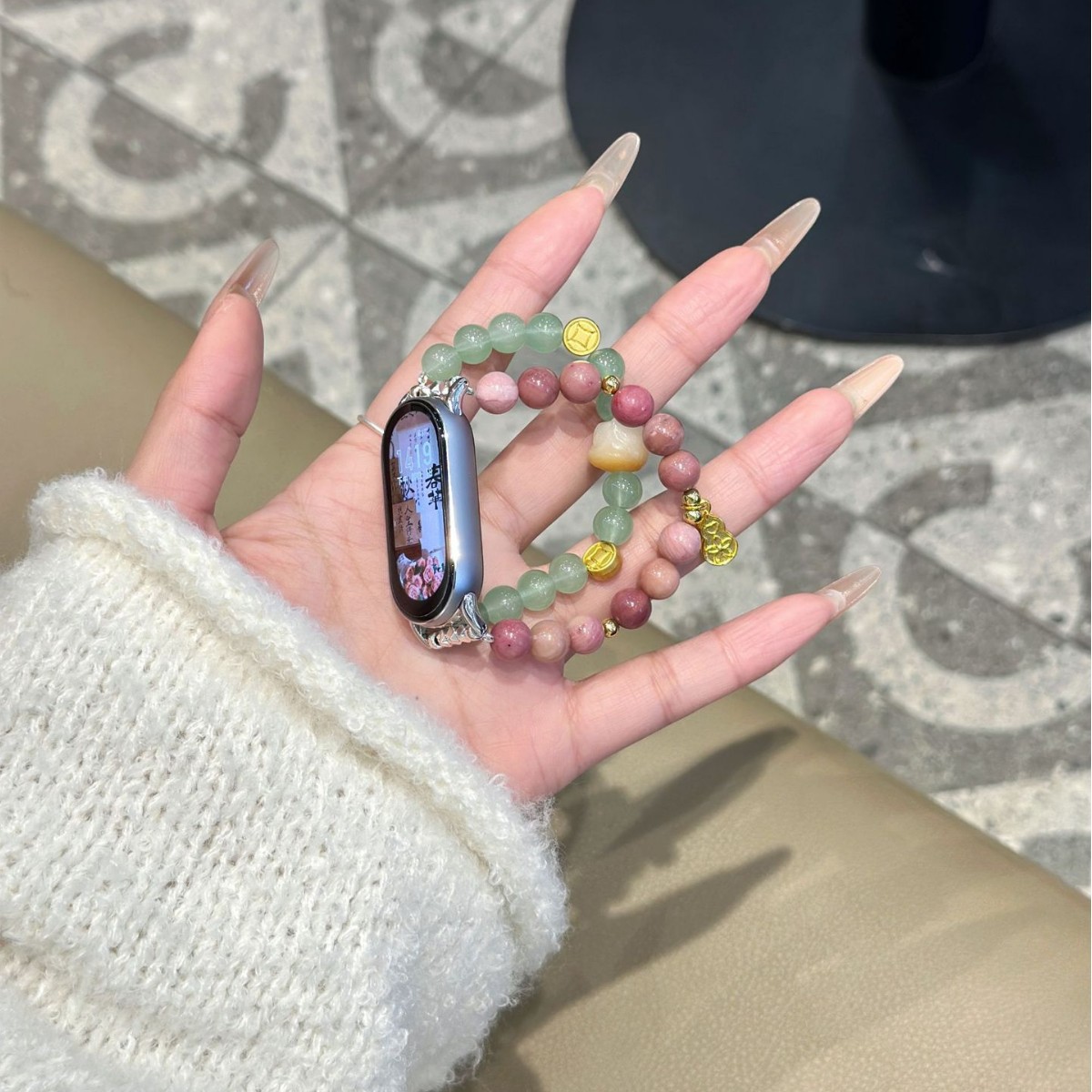 For mi band 8 strap 9 generation beaded hand rope national tide millet 7/6/5/4/3NFC national wind millet strap
