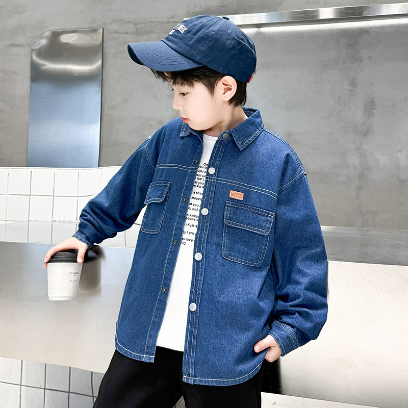 Picture of Boys' Denim Shirt Autumn 2025 New Fashion Children's Spring and Autumn Clothes Children's Coat Long Sleeve Foreign Trade Shirt