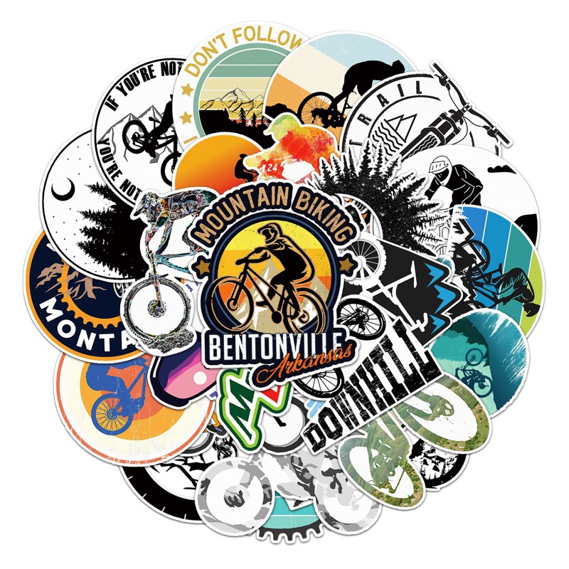 50 Mountain Bike Graffiti Personality Cartoon Cross-border Cool Riding Decoration Skateboard Water Cup Luggage Sticker