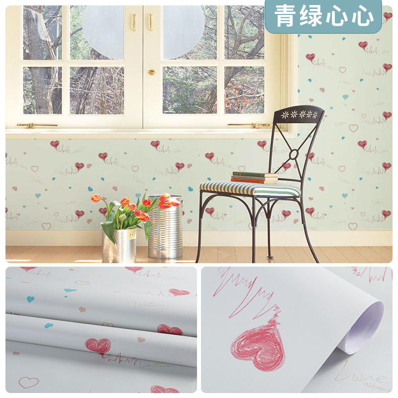 Picture of Wallpaper Self-adhesive Waterproof Moisture-proof Bedroom Background Wall Wallpaper Living Room Bedroom Dormitory Children's Room Cartoon Decorative Wall Stickers