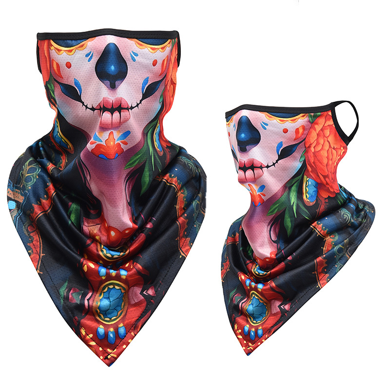 Picture of Ice Silk Ear Hanging Mask Triangle Towel Neck Set Mesh Sunscreen Outdoor Riding Fishing Windproof Scarf Men's and Women's Face Towel Summer