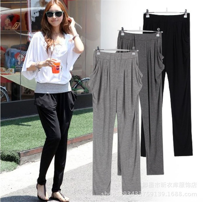 2025 Spring and Summer Modal Fat Thin Trousers Women's Fat mm Trousers Leggings Casual Harem Pants