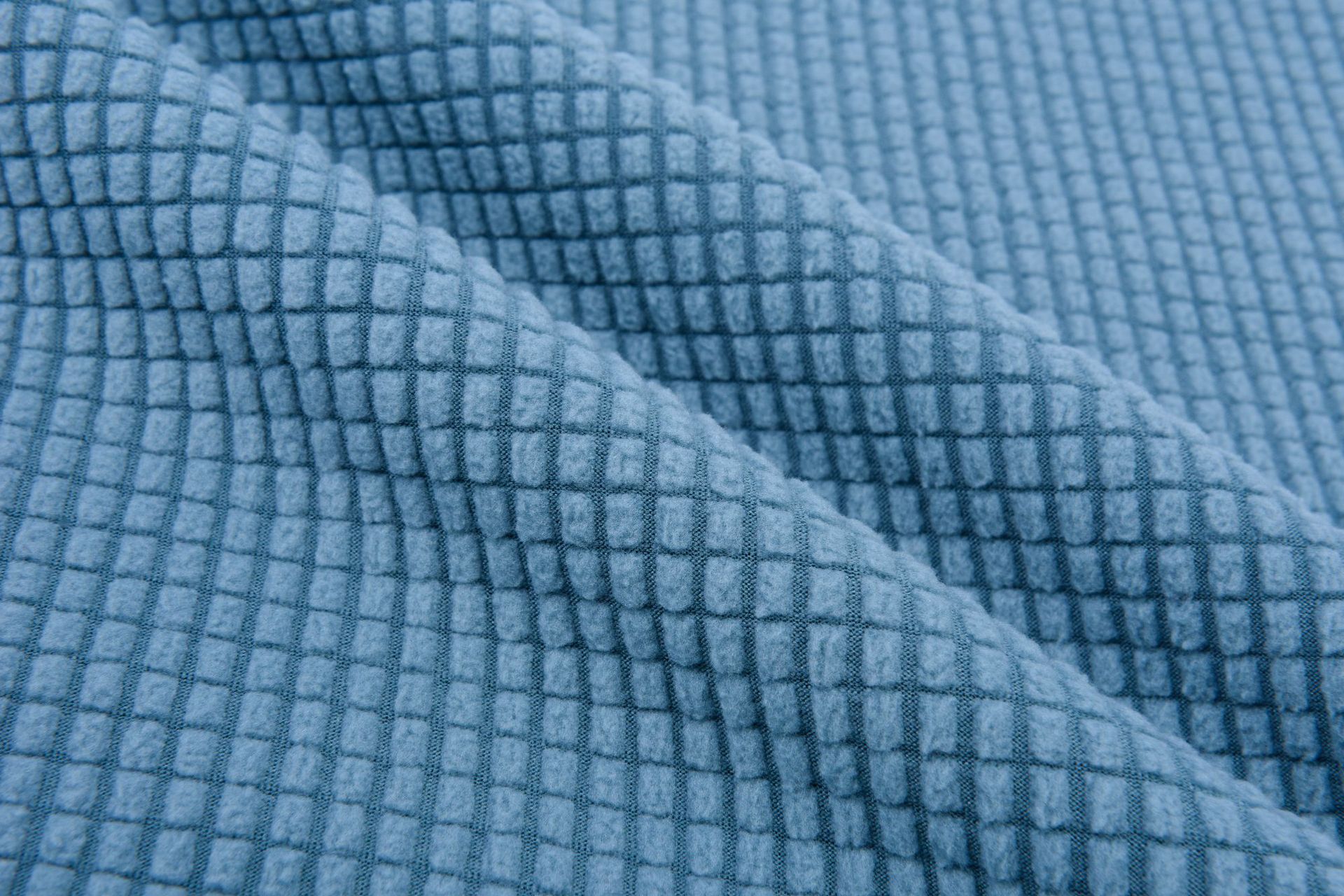 Picture of in stock pineapple plaid fleece sofa cover fabric wholesale waffle corn grain plaid jacquard flannel fabric