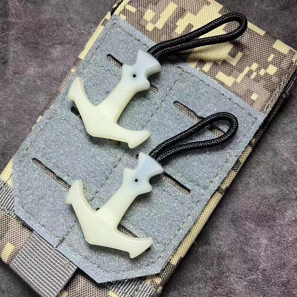 New Pirate ship anchor luminous pull head tactical bag accessories large night zipper head rope removable non-slip tail rope