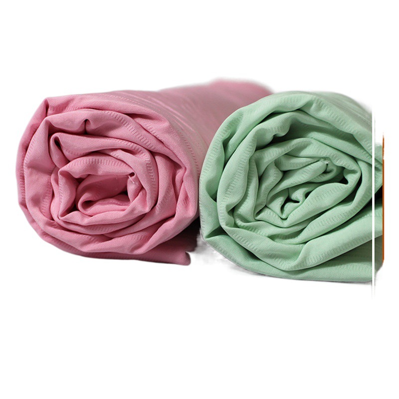 Polyester double-layer vertical stripe fabric plain air layer colorfast fabric Spring and Autumn new infant children's clothing trousers cloth