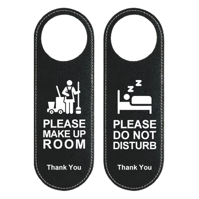 Do Not Disturb Room Sign for Hotels and Guesthouses, Double-Sided Leather Door Hanger, Light Luxury Style