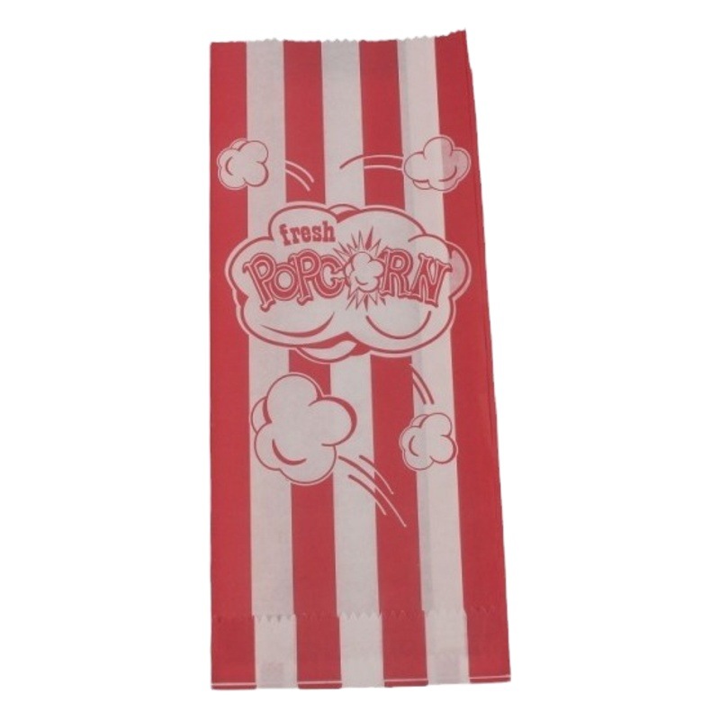 Disposable high and low mouth pointed bottom food paper bag coated oil-proof popcorn paper bag waterproof pointed bottom food packing bag