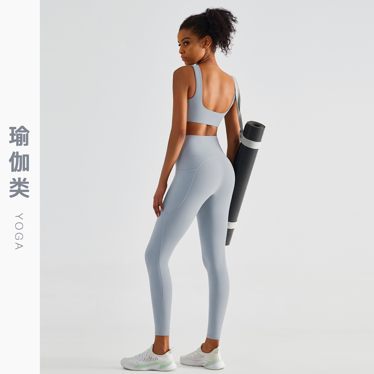 Picture of European and American New Carbon Scrub Naked Yoga Pants Running Outdoor Sports Tight Pants High Waist Beautiful Hip Fitness Pants for Women