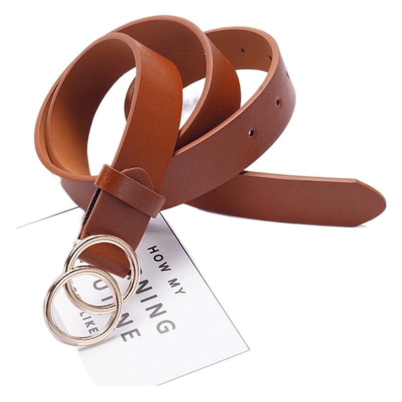 2022 New ins European and American cross-border Double G Buckle Head belt female decoration Denim student pants belt all-matching belt ladies