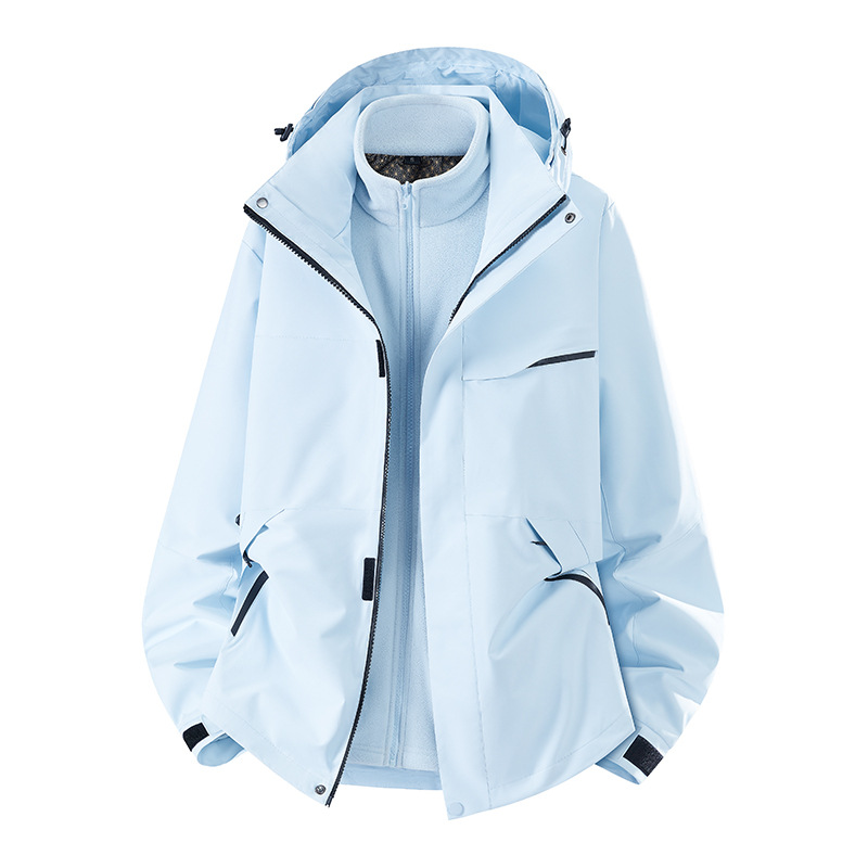 3-in-1 jacket for men and women, two-piece set, windproof waterproof warm jacket, loose outdoor sports mountaineering suit