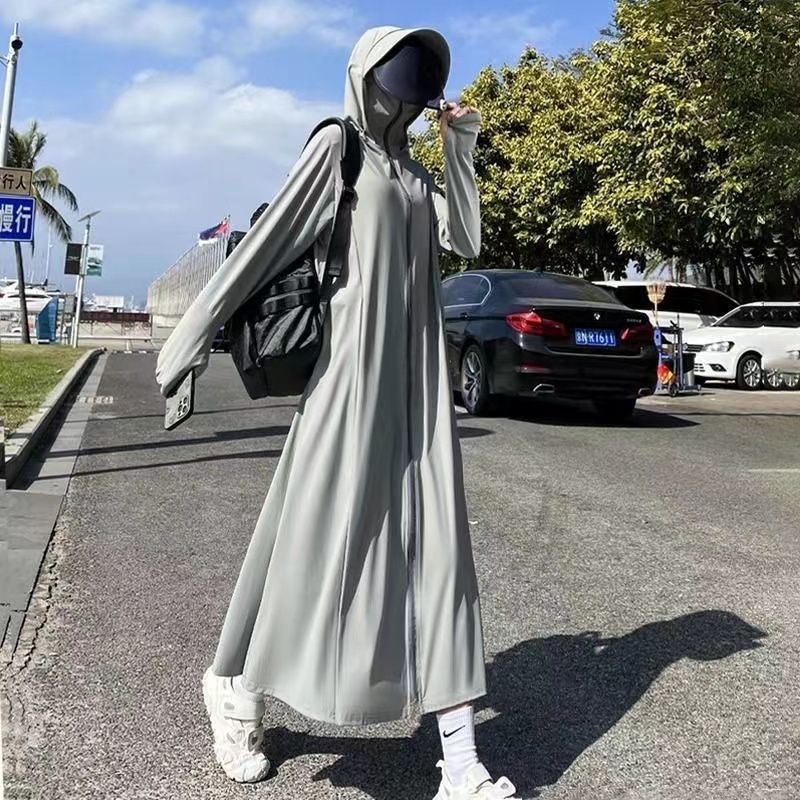 Sun Protection Clothing for Women in Summer 2025 New Style That Can Be Worn Outside Electric Vehicles Long Full-Body Sun Protection Clothing Anti-Uv Cover-Up Thin
