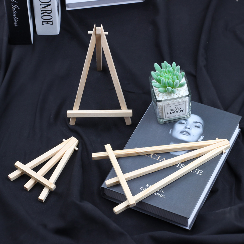 Picture of 8*15 Easel Mini Pine Tripod Wooden Mobile Phone Small Stand Desktop Painting Display Stand Factory Direct Sale
