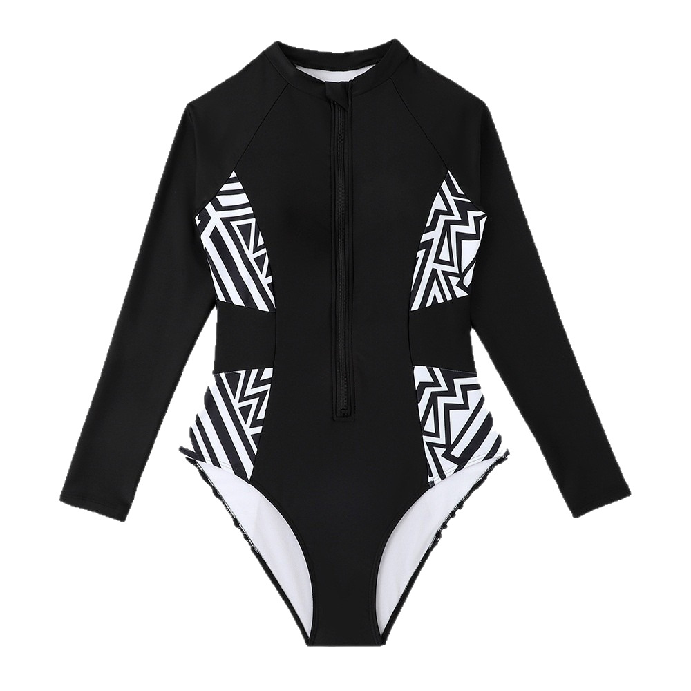 Picture of 2024 cross-border wholesale European and American swimsuit women's surfing suit long-sleeved one-piece plus size conservative diving suit swimsuit