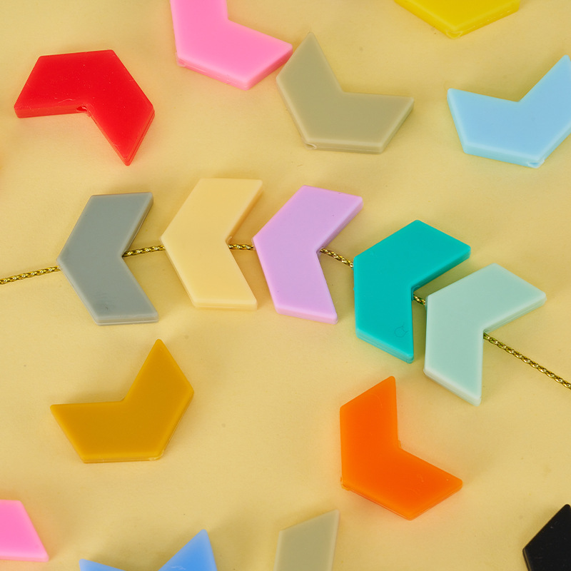 Cross-Border Silicone Beads New Arrow V-Shaped Bulk DIY Accessories Handmade Bracelet Jewelry Necklace Silicone Beads Wholesale