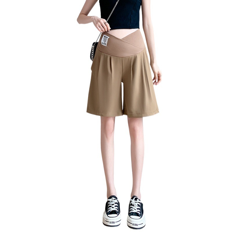 Real shot 2023 Summer pregnant women new Ice Silk low waist pants wide leg fashion slim outer wear pants straight tube suit