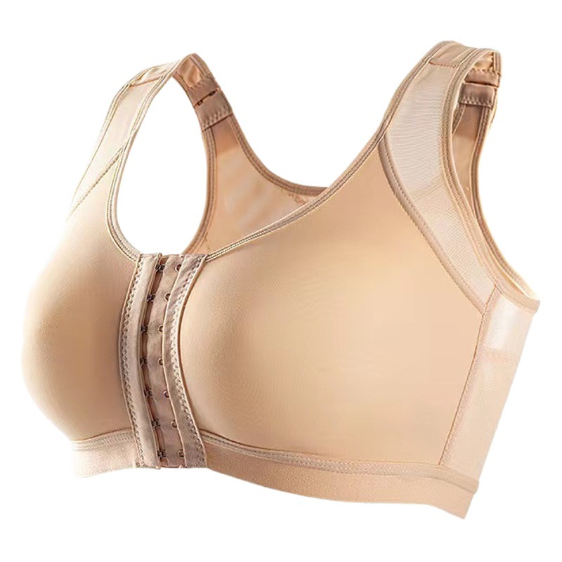 Europe and the United States large size no chest pad fitness underwear vest front buckle breathable comfortable no steel ring sports bra cross-border factory