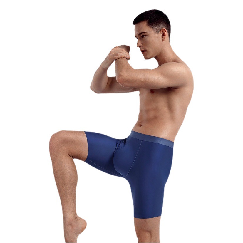 Ice Silk Traceless Men's Underwear Mid-Waist Lenched Men's Boxers Sports Fitness European and American Men's Underwear