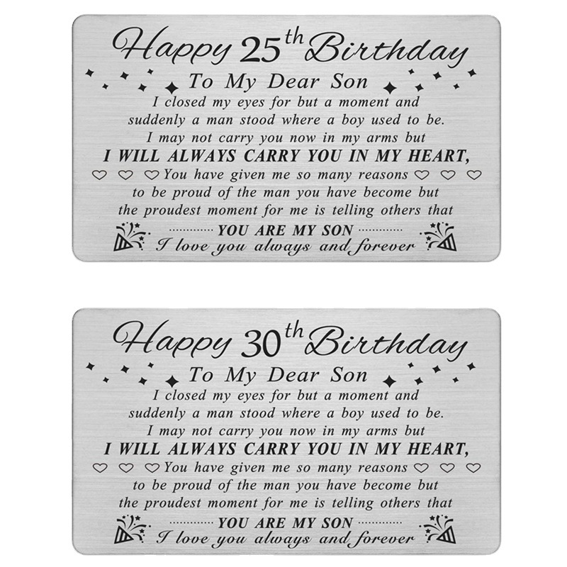 Picture of Cross Border Hot Selling Birthday Cards Gift for Son Personalized Creative Inspirational Stainless Steel Carved Wallet Card