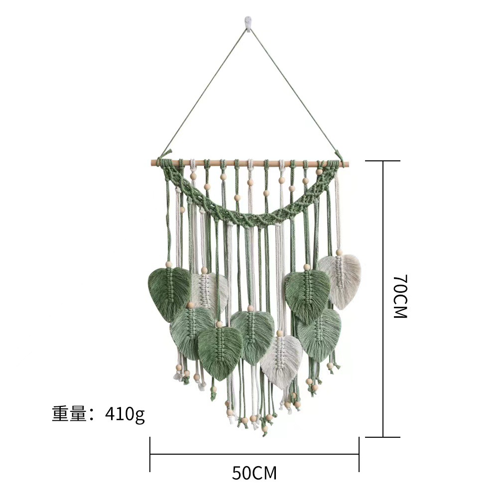 Picture of Cross-Border Hot Selling New Nordic Bohemian Hand-Woven Tapestry Tassel Feather Leaves Wall Hanging Wall Decoration
