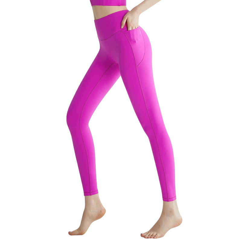 Weiman European and American Lycra Yoga Pants Without Embarrassing Lines, High Waist, Hip Lift, Nude Feel, Slimming Look Outer Wear Sports Fitness Pants for Women