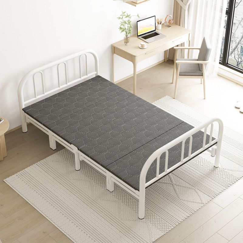 Picture of Home folding bed, double bed, rental house, simple bed, office lunch break bed, dormitory hard board bed, wrought iron bed