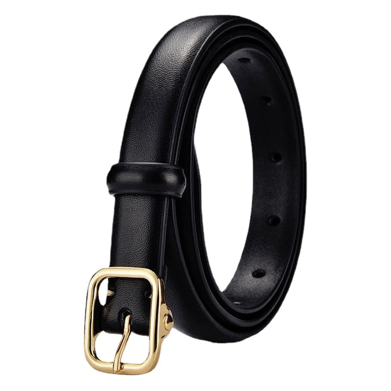 Korean Retro Women's Belt Simple and Versatile Women's Thin Belt Jewelry Decorative Shirt Dress Pin Buckle Alloy