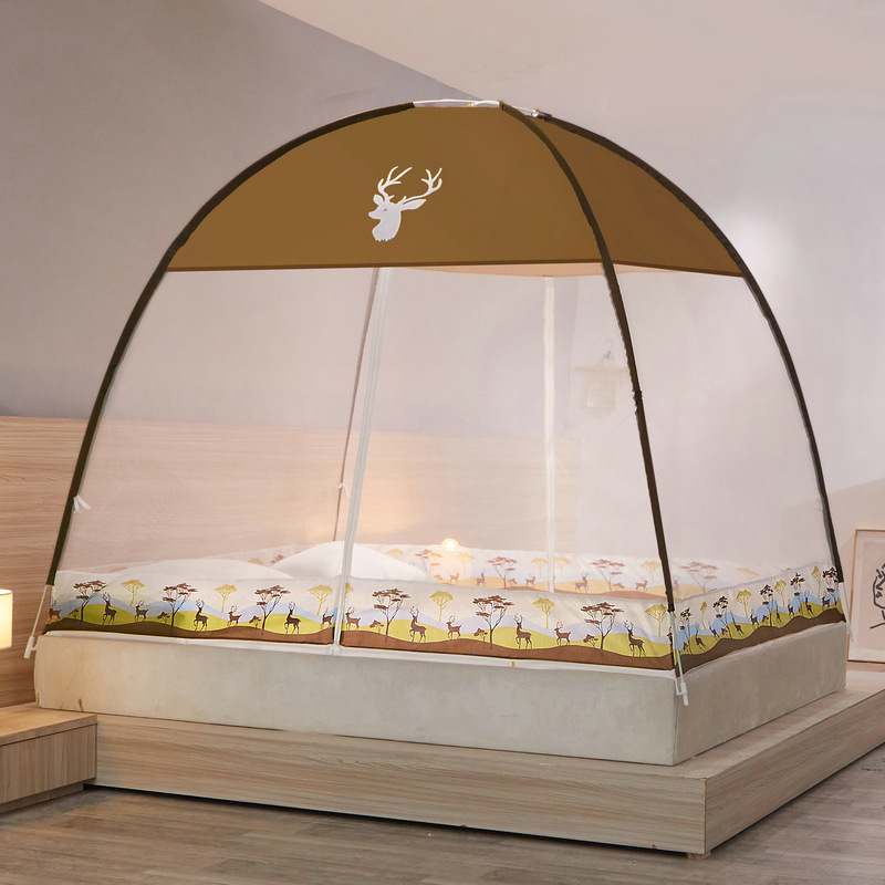 Installation-free Mongolian Yurt Mosquito Net Home Encrypted Single Student Dormitory Double Bed Baby Foldable Mosquito Net Wholesale