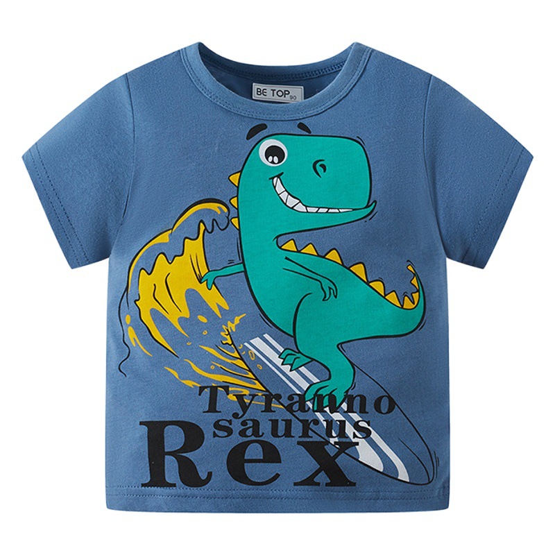 be top summer children's clothing dinosaur cartoon clothes children's short-sleeved T-shirt boys' half-sleeved shirt children's undershirt