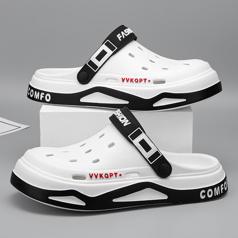 Picture of Eva Sandals Men's Summer Breathable New Lightweight Soft Bottom Baotou Croc Shoes Men's Slippers Two-Purpose Beach Shoes Wholesale