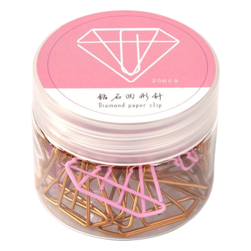Special-Shaped Paper Clips Creative Wholesale Bookmarks Colorfulful 20 Pieces Gold Pet Plastic Coated Wire Paper Clips Boxed Cute