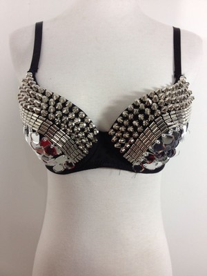 Picture of A variety of nightclub sexy sequined colored diamond rivet rhinestone bra shorts pole dance bar DS watch performance bra