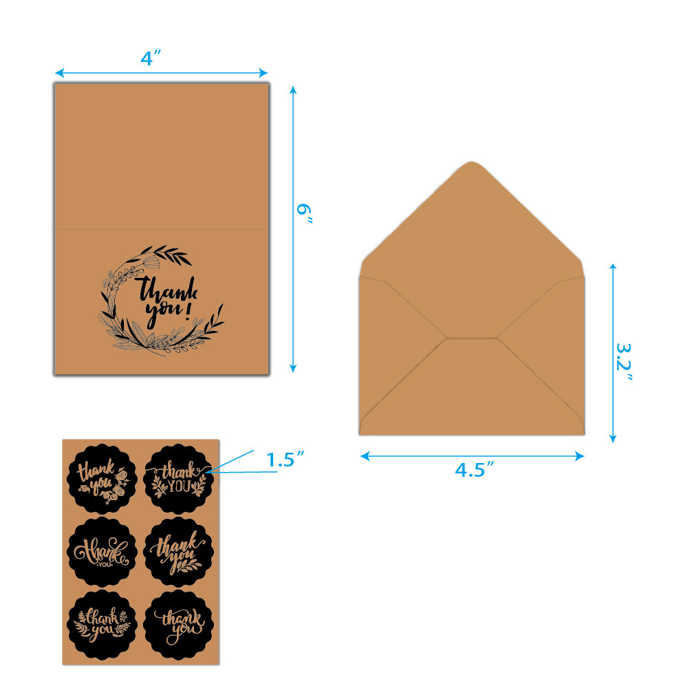 Picture of Cross-Border Amazon Thank You Cards Baked Flowers Simple European Style 8 Sets of Thank You Cards