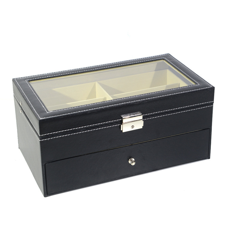 Picture of Spot 12 double-layer glasses box wholesale lid window transparent with drawer sunglasses packaging stall box