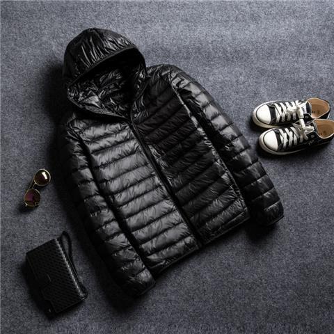 Picture of Light Feather Cotton-padded Jacket Short Autumn and Winter 2021 New Style plus size Men's Hooded Cold-proof Warm Jacket with Vertical Collar