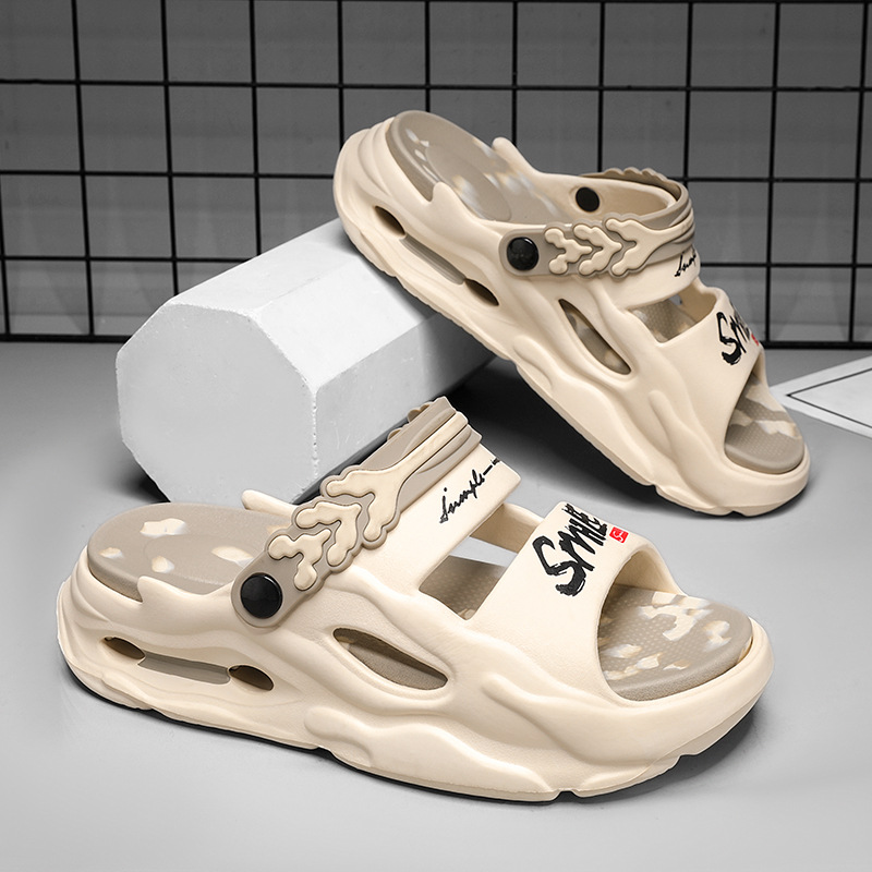 Sandals Men's Summer Outer Wear Non-Slip Thick Sole Increased Outdoor Driving Dual-Use Sports Large Size Beach Slippers