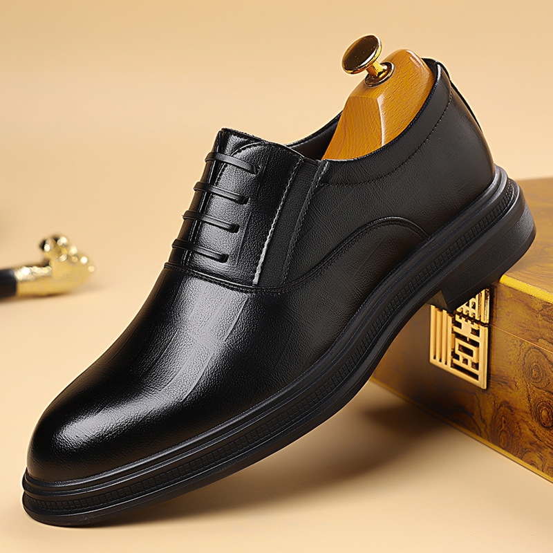 Picture of plus size shoes size 46 size 2025 new casual men's leather shoes British youth business lace-up formal leather shoes men's 7785