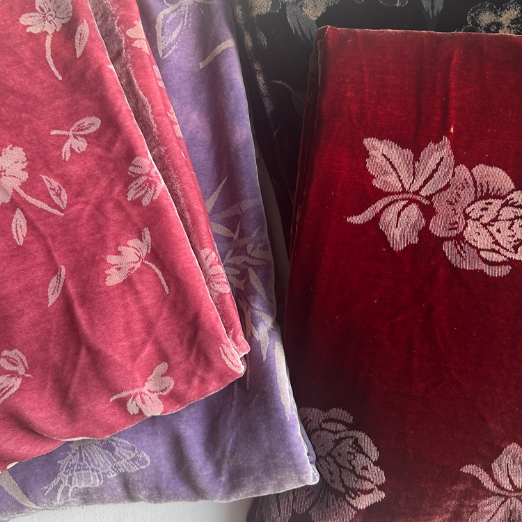 Picture of Silk Velvet Burnt Flower Fabric Jock Velvet Burnt Flower Fabric National Style New Chinese Style Dress Cloak Cheongsam Suit dress